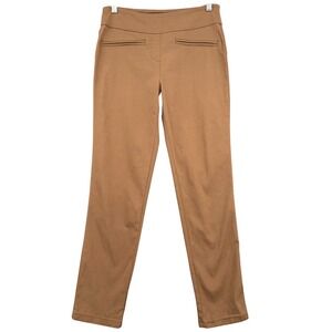 Eric Pull-On Slim Trousers Women 4 Rayon‎ Nylon Spandex Brown